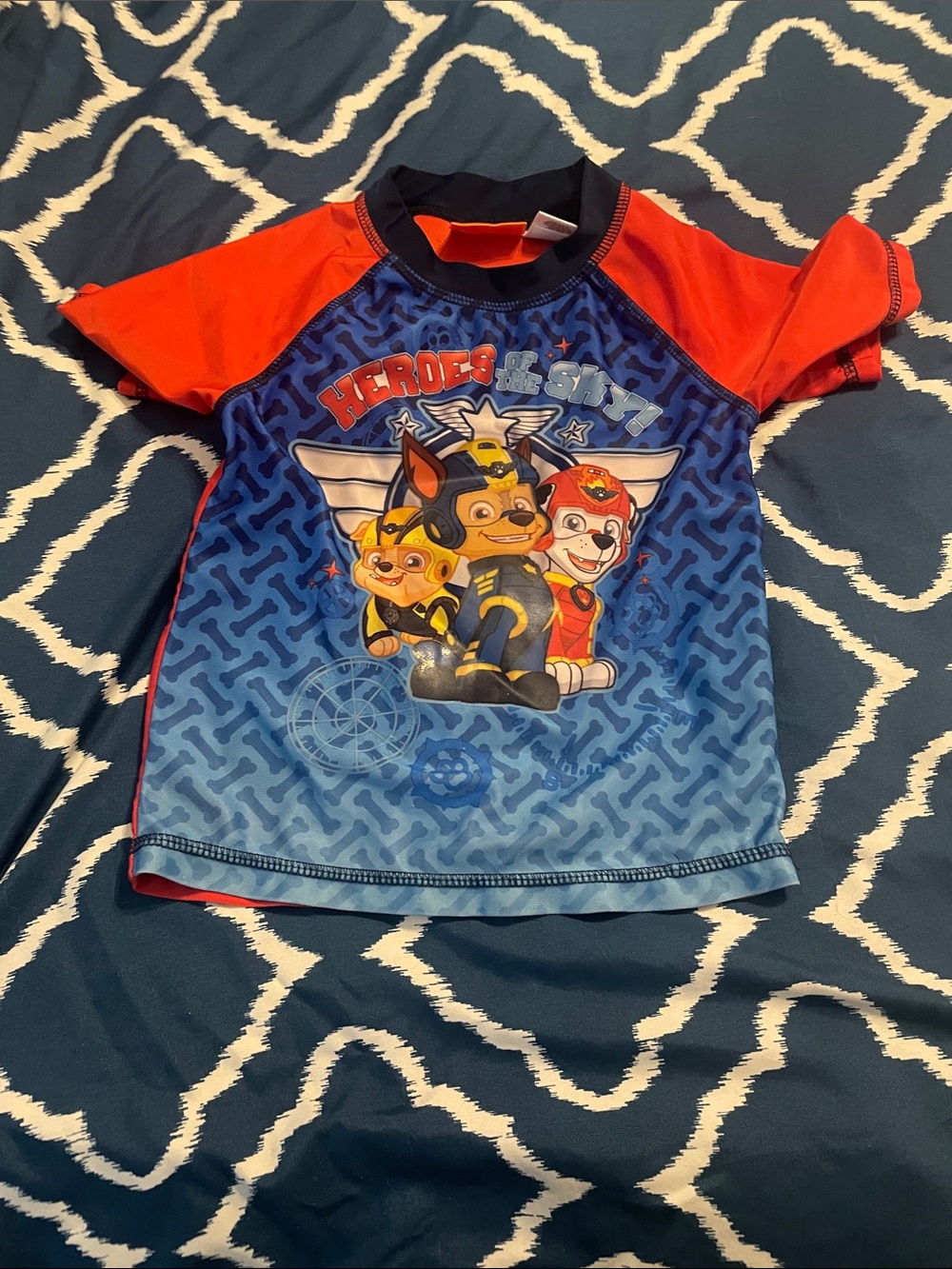 Paw Patrol Blue and Red Kids' Rashguard Swim Top